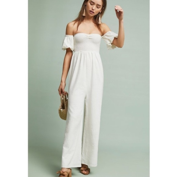 ANTHROPOLOGIE Steele Off-The-Shoulder Jumpsuit - Picture 1 of 12